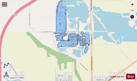 Pontiac Reservoir 3 depth contour Map - i-Boating App - Streets