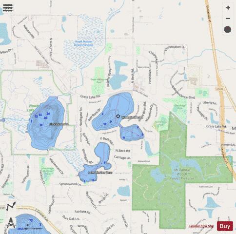 Waterford Lake depth contour Map - i-Boating App - Streets