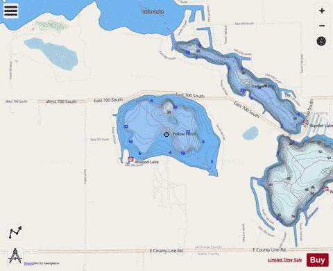 Atwood Lake depth contour Map - i-Boating App - Streets