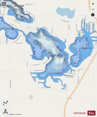 Big Barbee Lake depth contour Map - i-Boating App - Streets