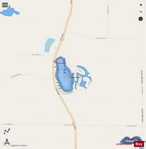 Cree Lake depth contour Map - i-Boating App - Streets