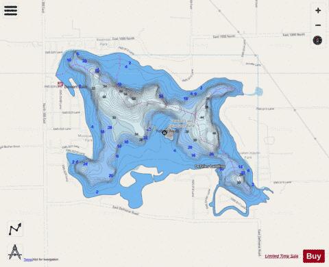 Dewart Lake depth contour Map - i-Boating App - Streets