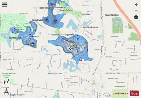 Flint Lake depth contour Map - i-Boating App - Streets