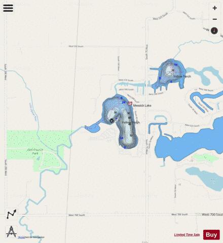 Messick Lake depth contour Map - i-Boating App - Streets