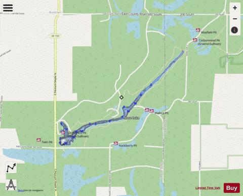 GRAVEYARD LAKE depth contour Map - i-Boating App - Streets