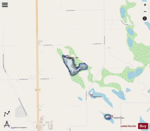 Shock Lake depth contour Map - i-Boating App - Streets