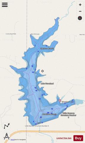 WAVELAND LAKE depth contour Map - i-Boating App - Streets