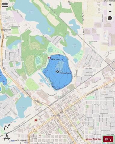 Clear Lake LaPorte County depth contour Map - i-Boating App - Streets