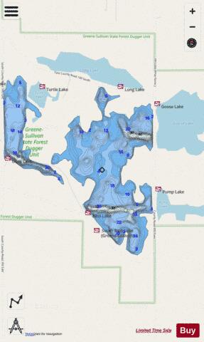 BASS LAKE depth contour Map - i-Boating App - Streets