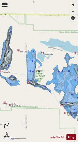 DUCK LAKE depth contour Map - i-Boating App - Streets