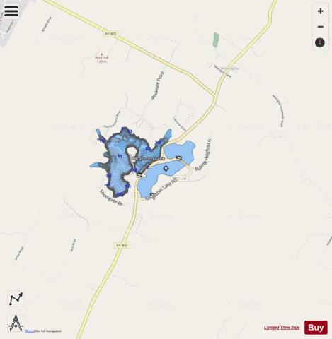 Kingfisher Lakes depth contour Map - i-Boating App - Streets