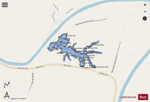 Benjy Kinman Lake depth contour Map - i-Boating App - Streets