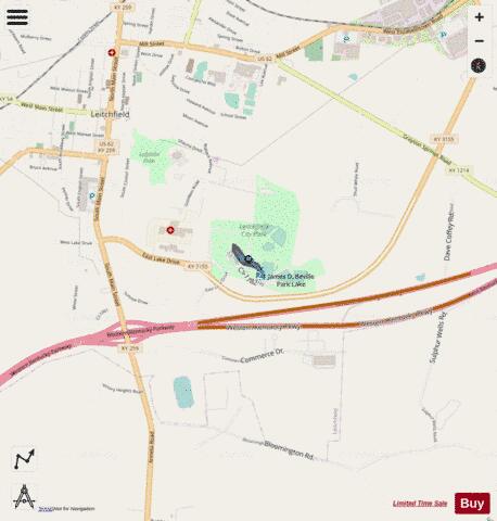 James D Beville Park depth contour Map - i-Boating App - Streets
