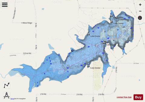 Banner Creek Reservoir depth contour Map - i-Boating App - Streets