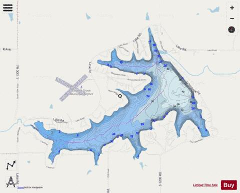 Council Grove City Lake depth contour Map - i-Boating App - Streets