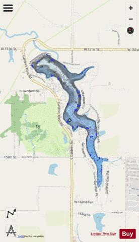 Gardner City Lake depth contour Map - i-Boating App - Streets