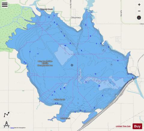 John Redmond Reservoir depth contour Map - i-Boating App - Streets