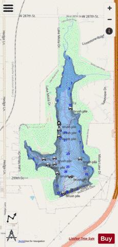 Miola Lake depth contour Map - i-Boating App - Streets