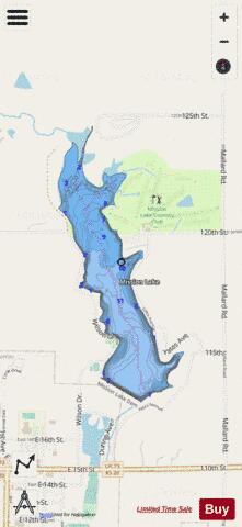 Mission Lake depth contour Map - i-Boating App - Streets