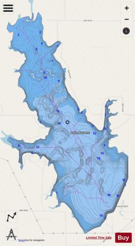 Parsons Lake depth contour Map - i-Boating App - Streets