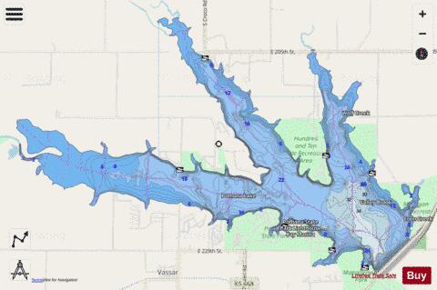 Pomona Reservoir depth contour Map - i-Boating App - Streets