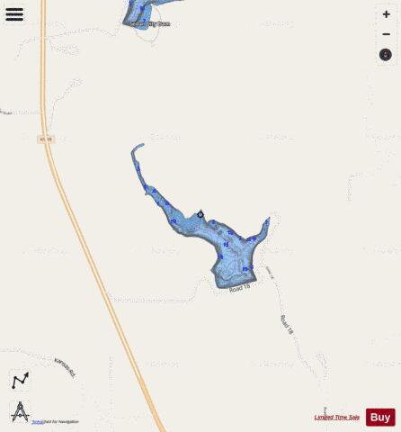 Sedan City South Lake depth contour Map - i-Boating App - Streets