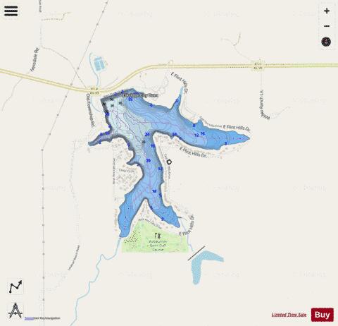 Wabaunsee Lake depth contour Map - i-Boating App - Streets