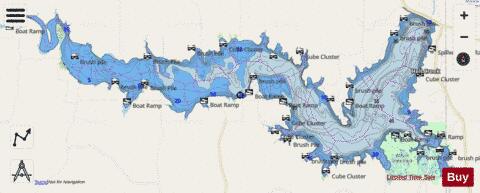Wilson Lake Reservoir depth contour Map - i-Boating App - Streets