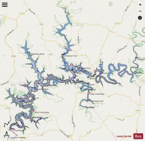 Nolin Lake depth contour Map - i-Boating App - Streets