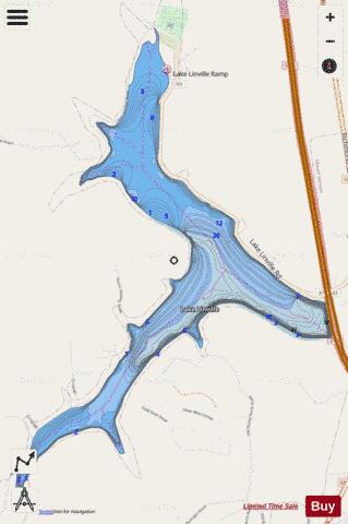 Lake Linville depth contour Map - i-Boating App - Streets