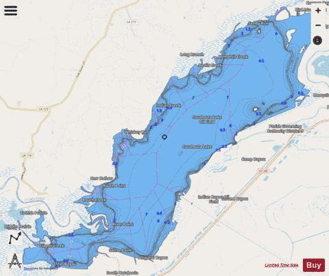 Catahoula Lake depth contour Map - i-Boating App - Streets
