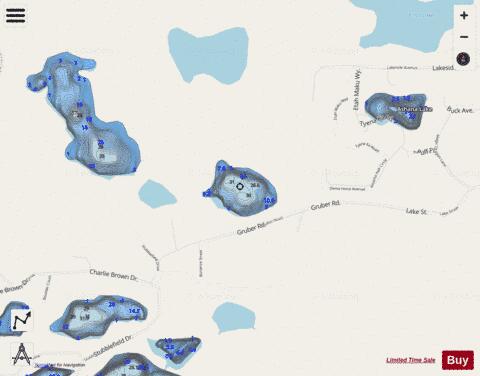 G Lake depth contour Map - i-Boating App - Streets