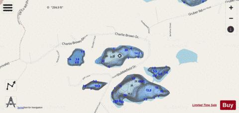 Leaf Lake depth contour Map - i-Boating App - Streets