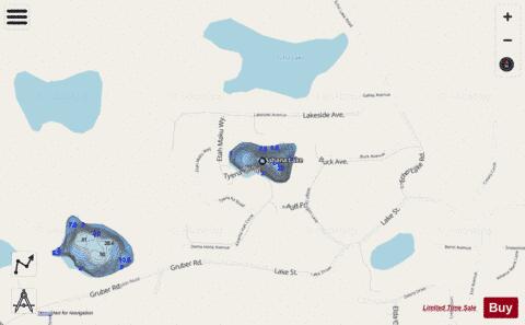 Sleepy Hollow Lake depth contour Map - i-Boating App - Streets