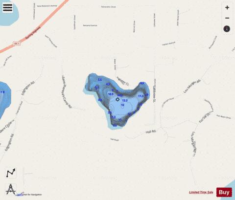 Hall Lake depth contour Map - i-Boating App - Streets