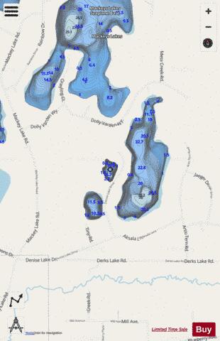 Gensle Lake depth contour Map - i-Boating App - Streets
