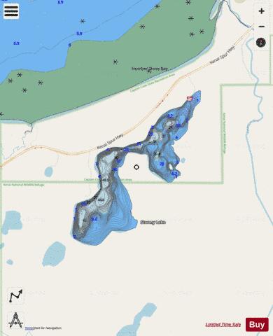 Stormy Lake depth contour Map - i-Boating App - Streets