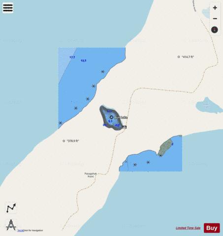 Bull Lake depth contour Map - i-Boating App - Streets
