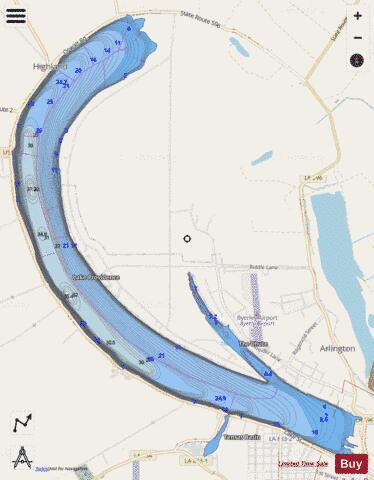 Lake Providence depth contour Map - i-Boating App - Streets