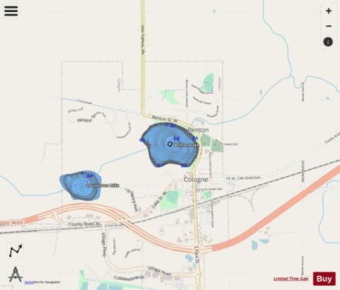 Benton Lake depth contour Map - i-Boating App - Streets