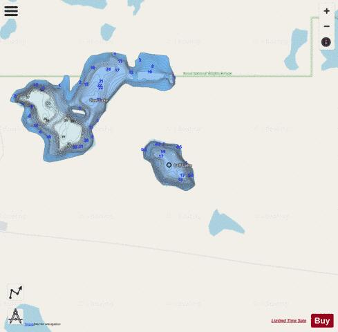 Calf Lake depth contour Map - i-Boating App - Streets