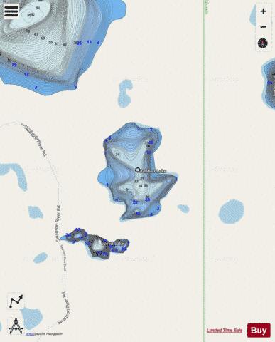 Dabbler Lake depth contour Map - i-Boating App - Streets