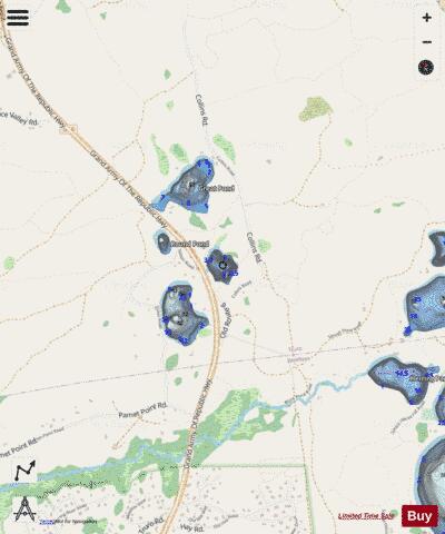 Snow Pond depth contour Map - i-Boating App - Streets