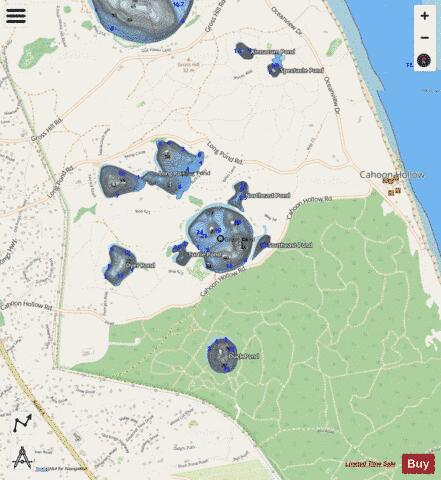 Great Pond depth contour Map - i-Boating App - Streets
