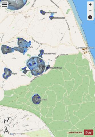Southeast Pond depth contour Map - i-Boating App - Streets