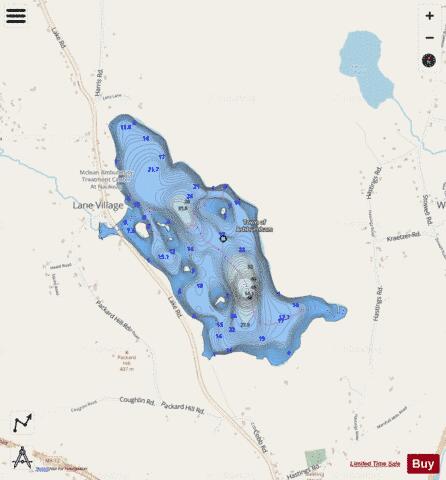 Upper Naukeag Lake depth contour Map - i-Boating App - Streets