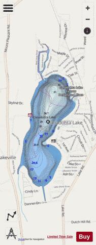 Canadohta Lake depth contour Map - i-Boating App - Streets