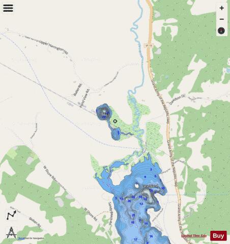 Kettle Ponds depth contour Map - i-Boating App - Streets