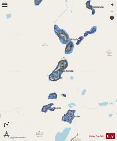 South Gap Lake depth contour Map - i-Boating App - Streets