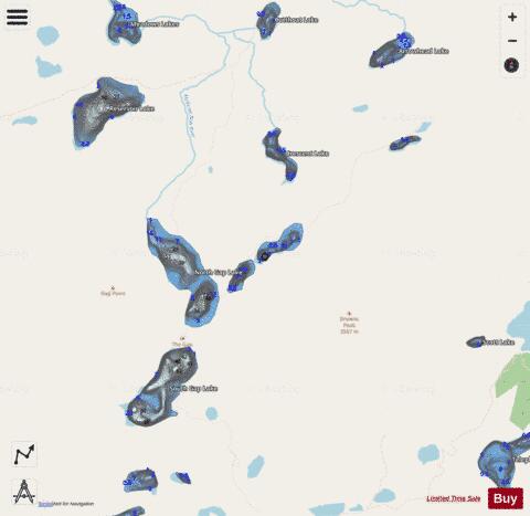 Second Shelf Lake depth contour Map - i-Boating App - Streets